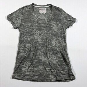 Nation LTD Women's Crew Heather Grey Short Sleeve Rayon Poly T-shirt Tee Sz S